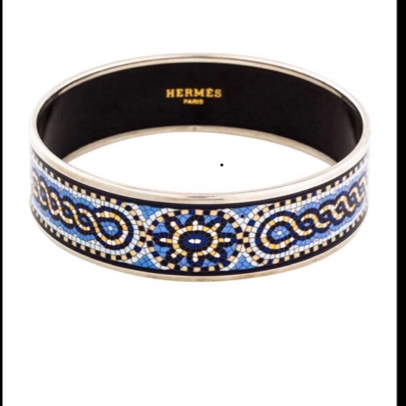 Hermes Sous Le Cedar Mosaic Enamel Bangle bracelet - Picture 10 of 11